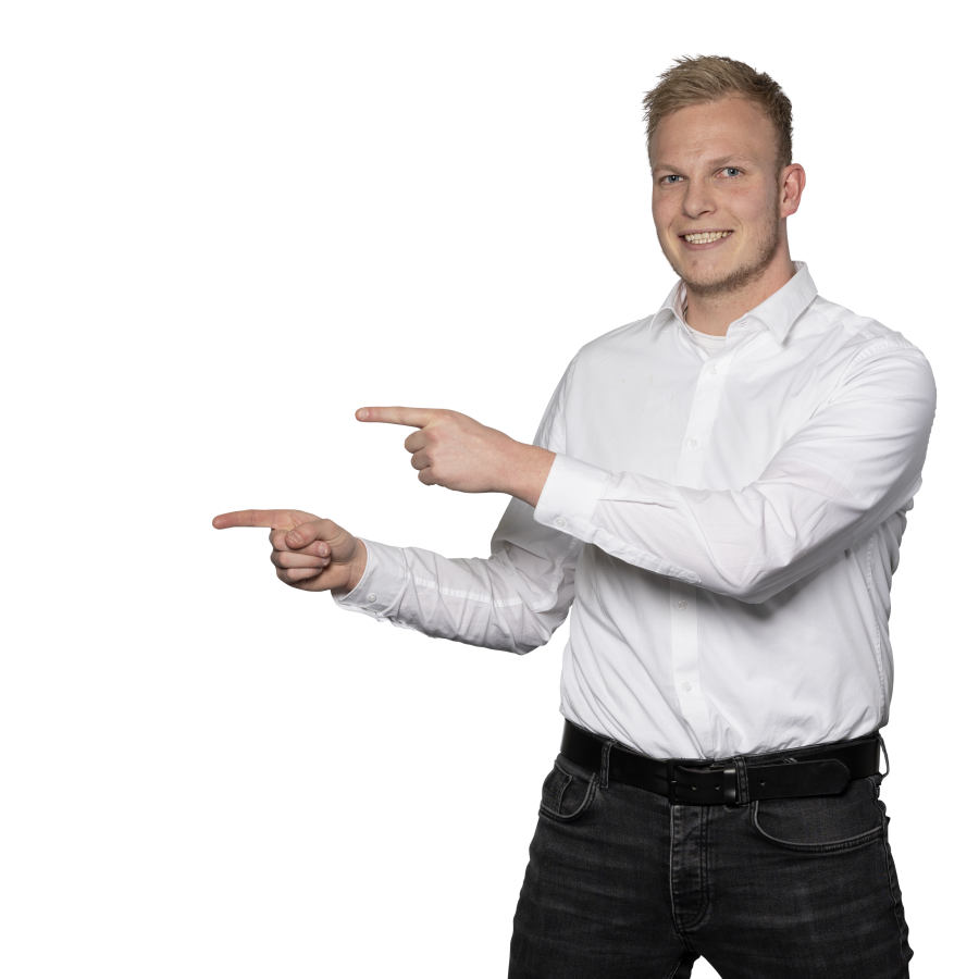 Kaj wijst naar links